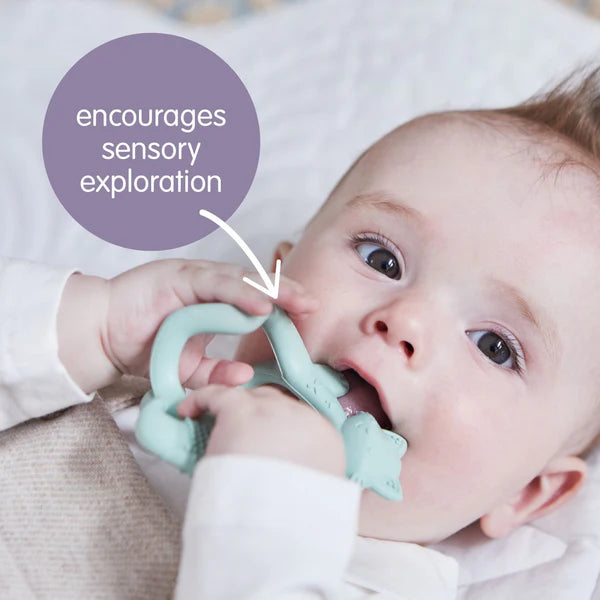 Silicone Wrist Teether Fox Peony Purple