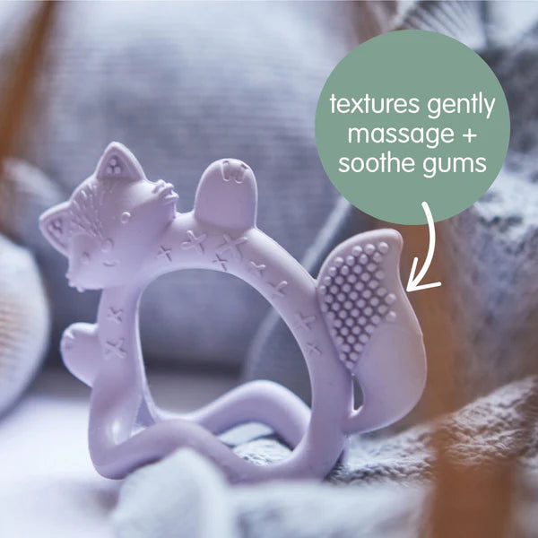 Silicone Wrist Teether Fox Peony Purple