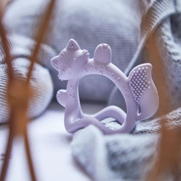 Silicone Wrist Teether Fox Peony Purple