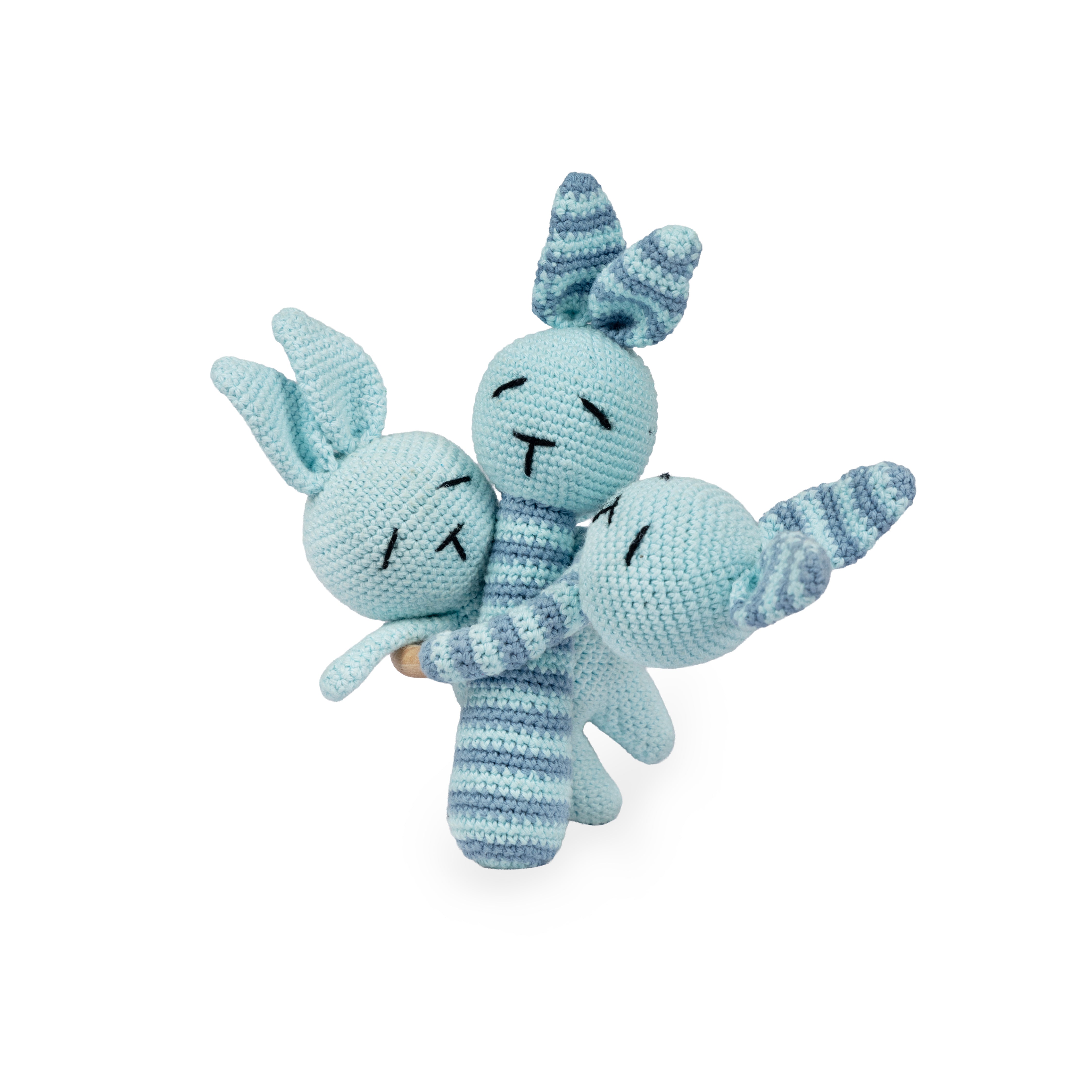 RABBIT- PINK- SET OF 3 - SOFT TOY