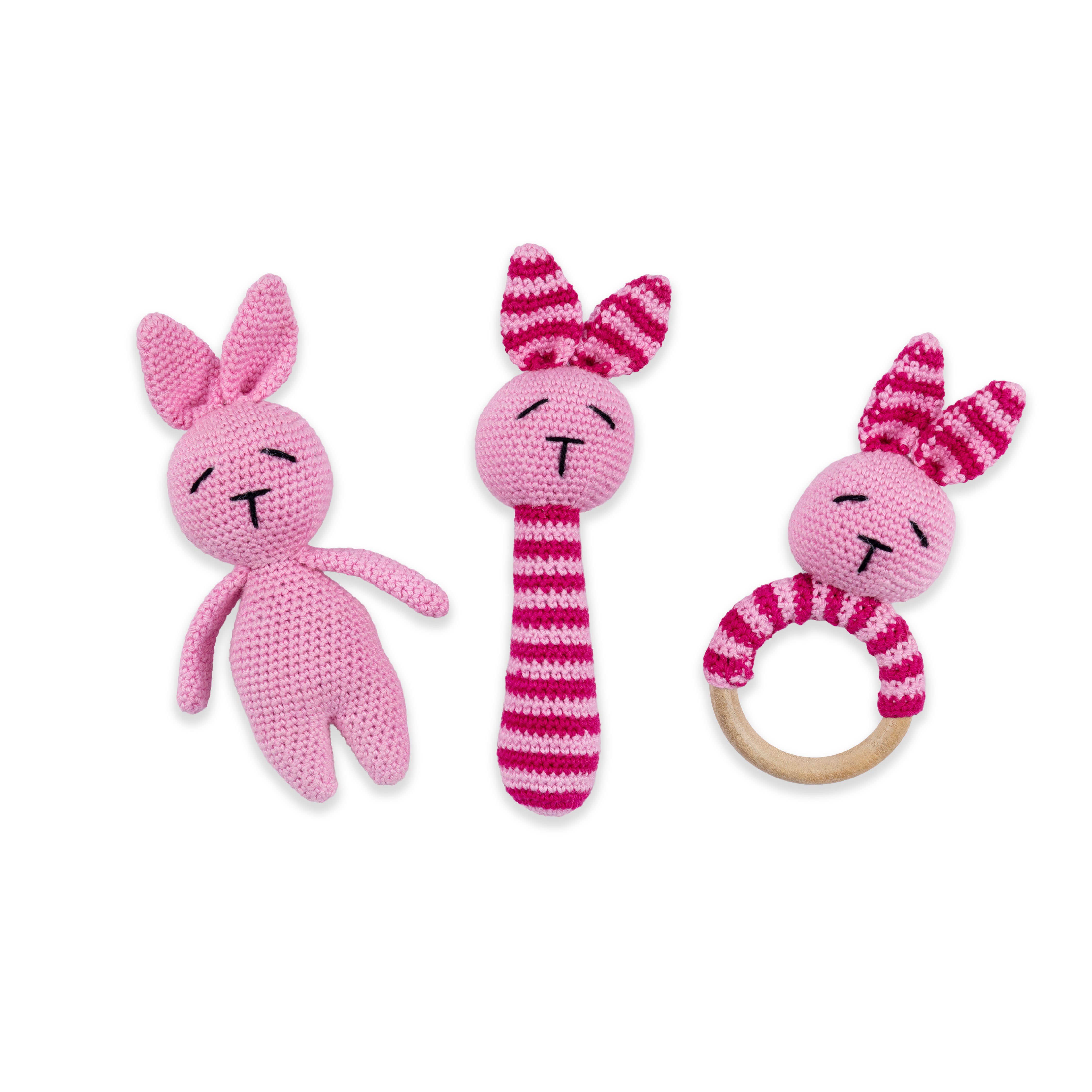 RABBIT- BLUE- SET OF 3 - SOFT TOY