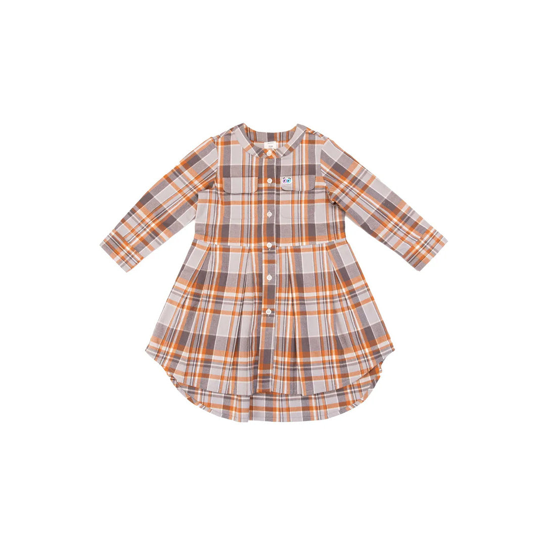 Girls Fall Checked Dress
