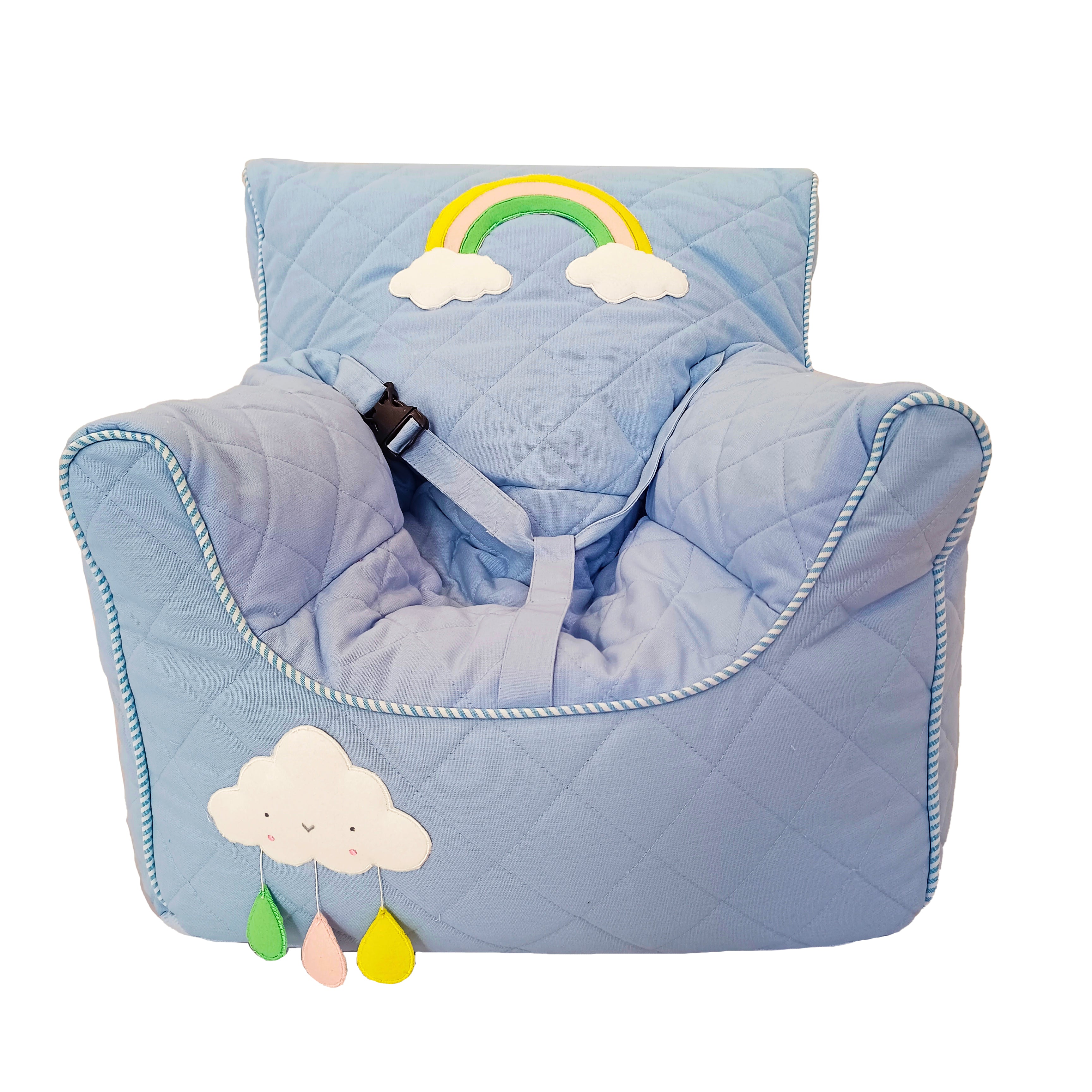 Rainbow Icey Blue Quilted - BeanChair Cover