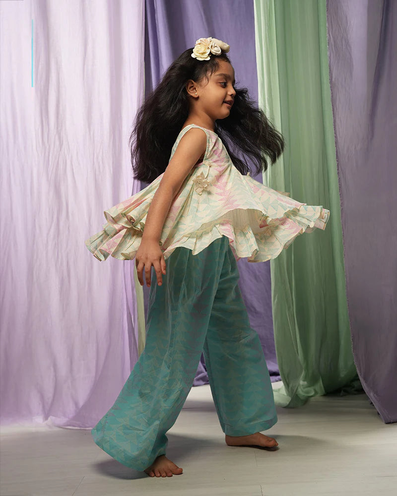 Pitter patter Girls Sleeveless Co-ord Set