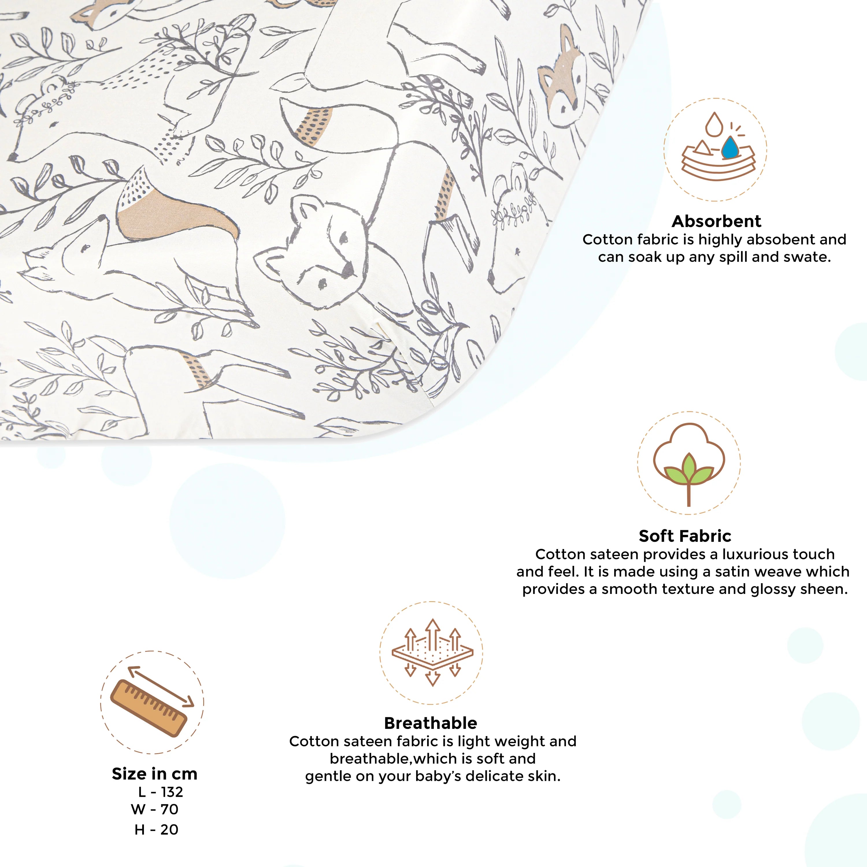 Ezra Crib Fitted Sheet – Woodland