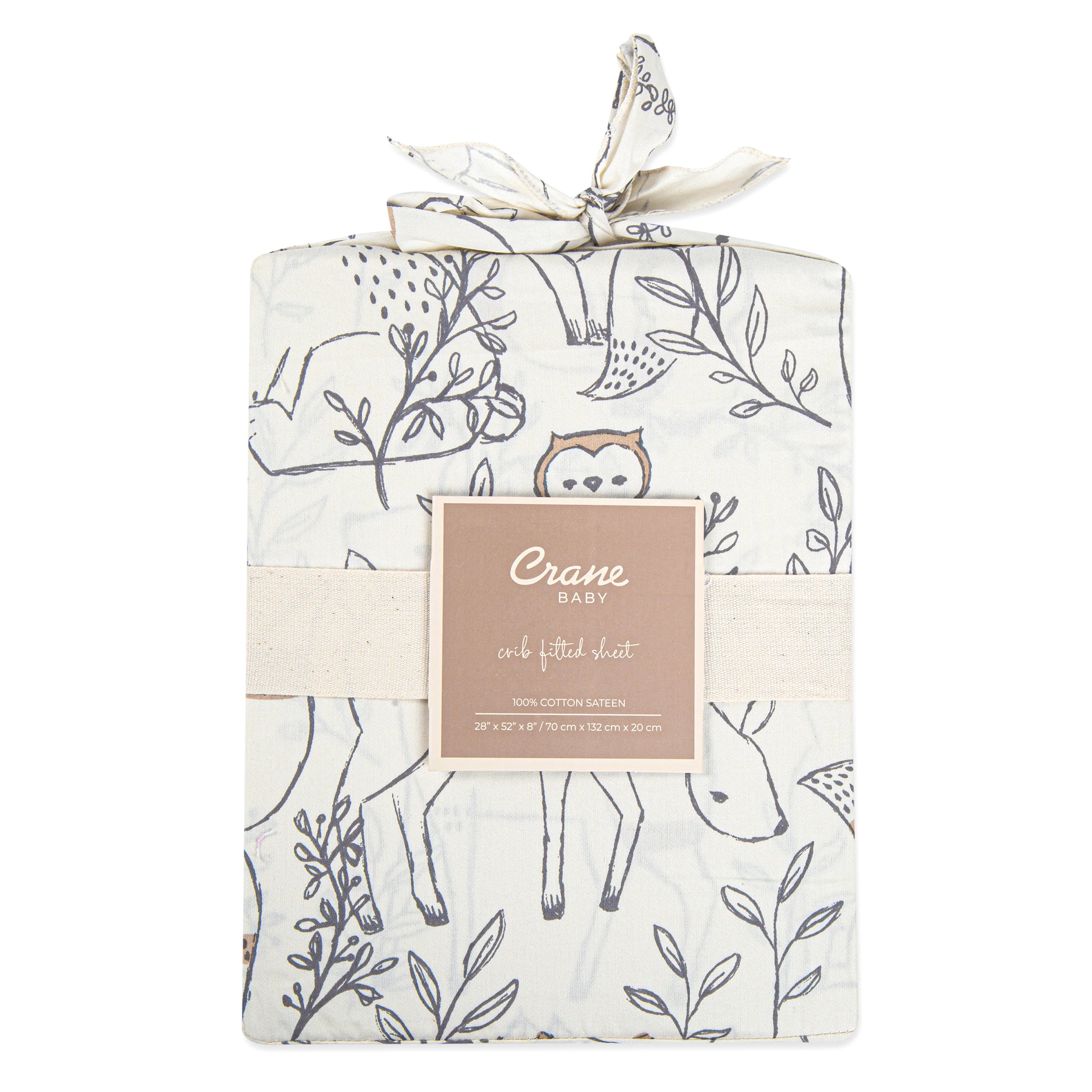 Ezra Crib Fitted Sheet – Woodland