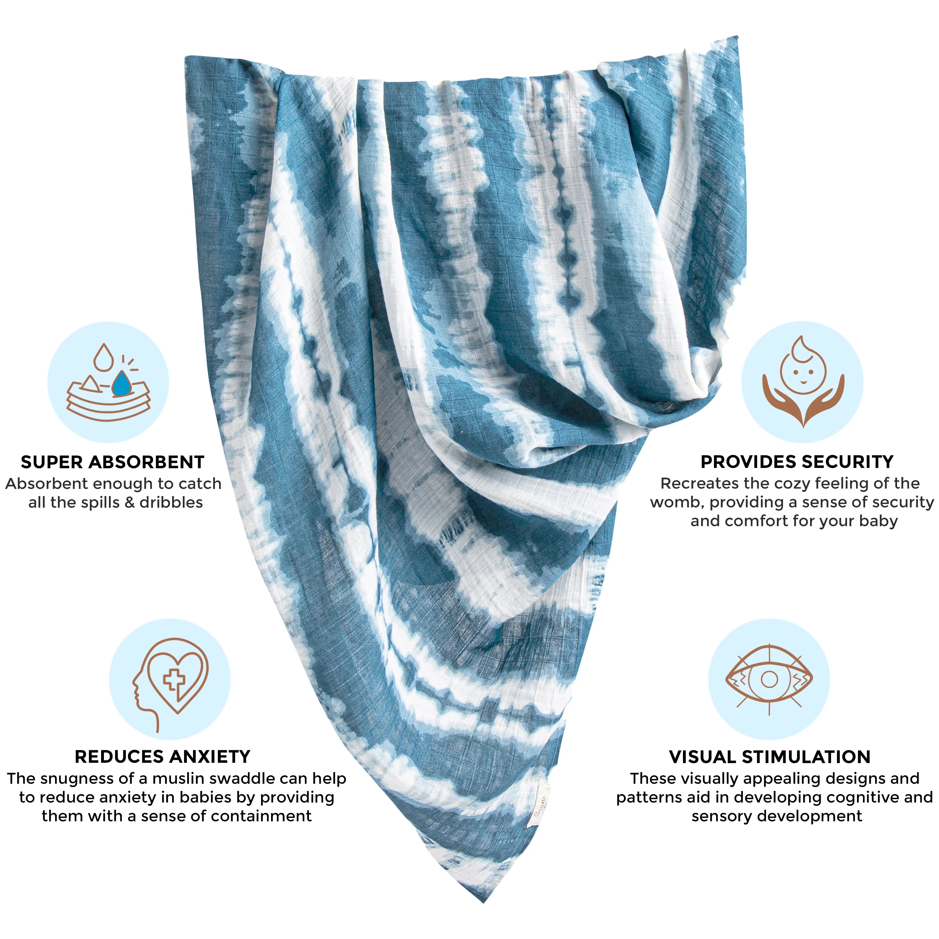Caspian Swaddle wrap - Blue