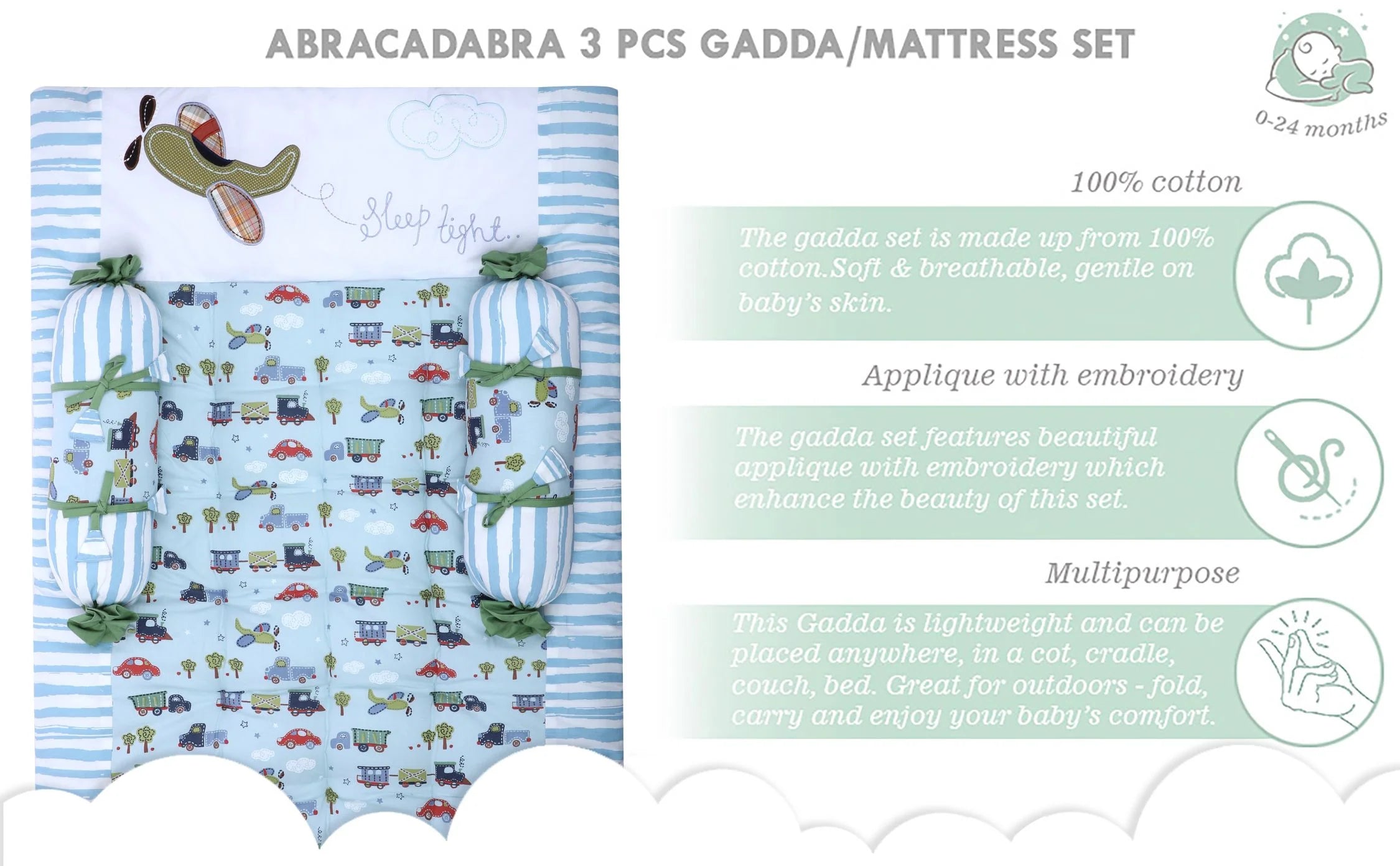 Gadda Set with 2 bolsters - Transport