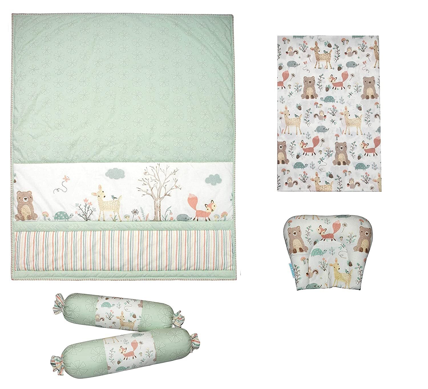 6 PIECE COT BEDDING SET - BAMBI & FRIENDS