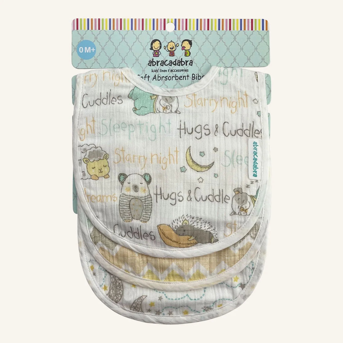 Muslin Bibs Sleepy Friends