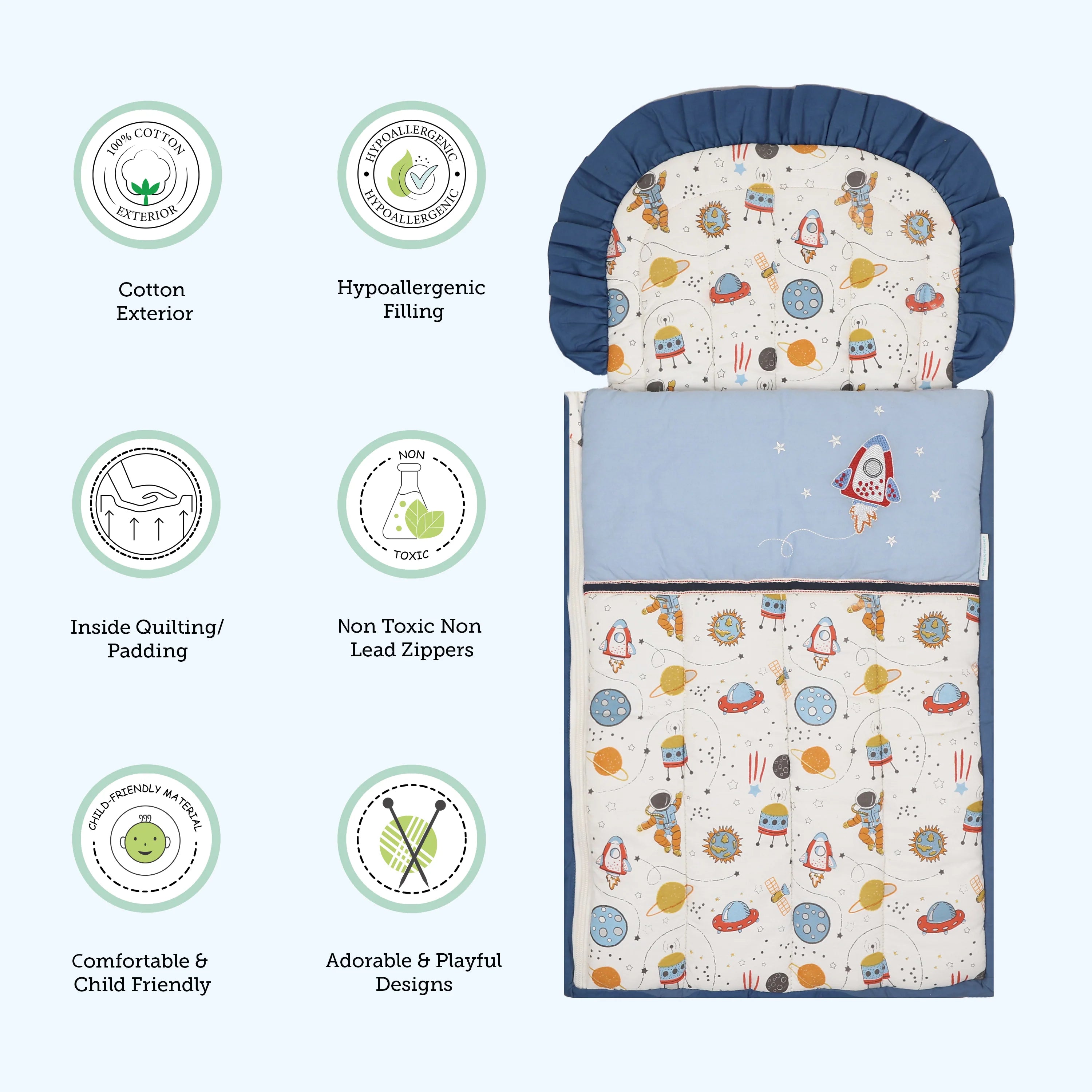 Quilted Nest Bag - Rocketman