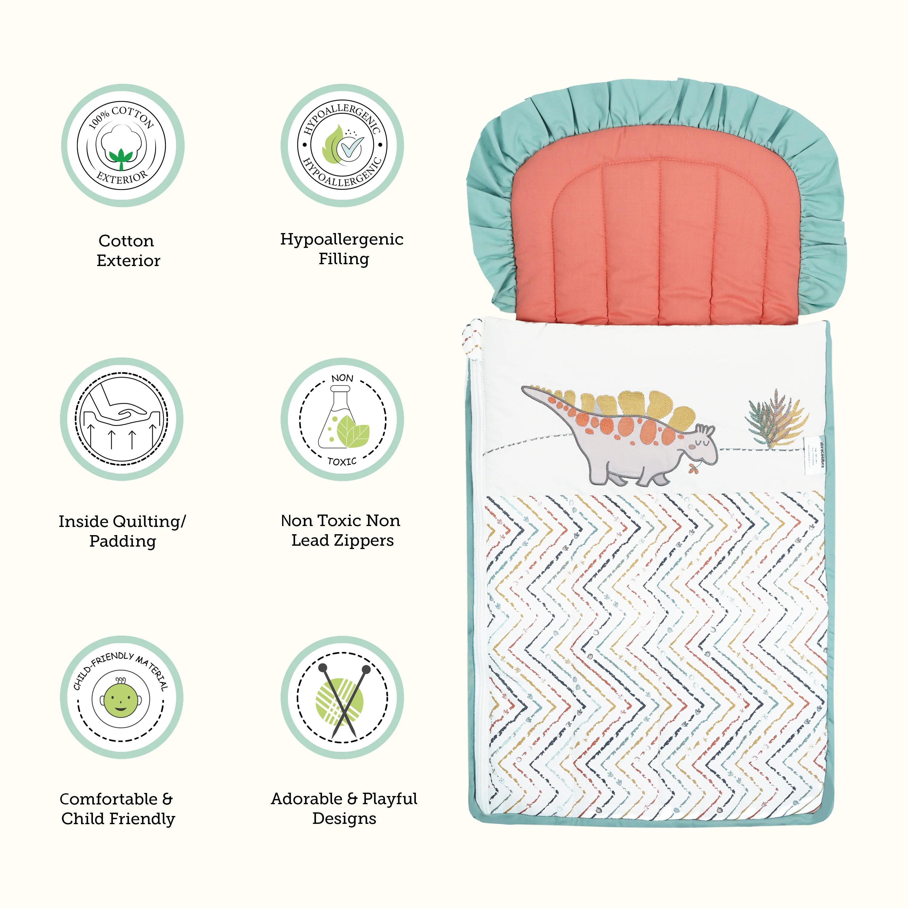 Quilted Nest Bag - D FOR DINO