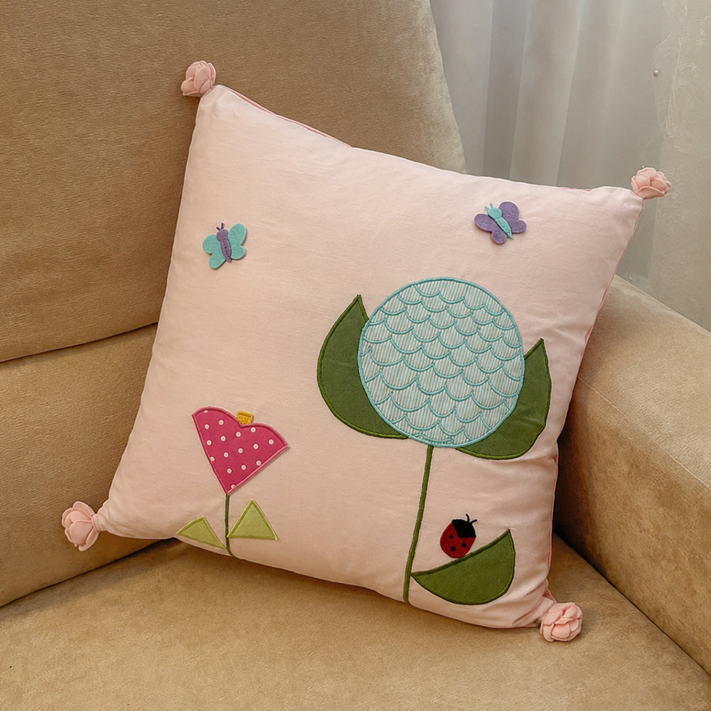 Happy Spring Flower Cushion Cover