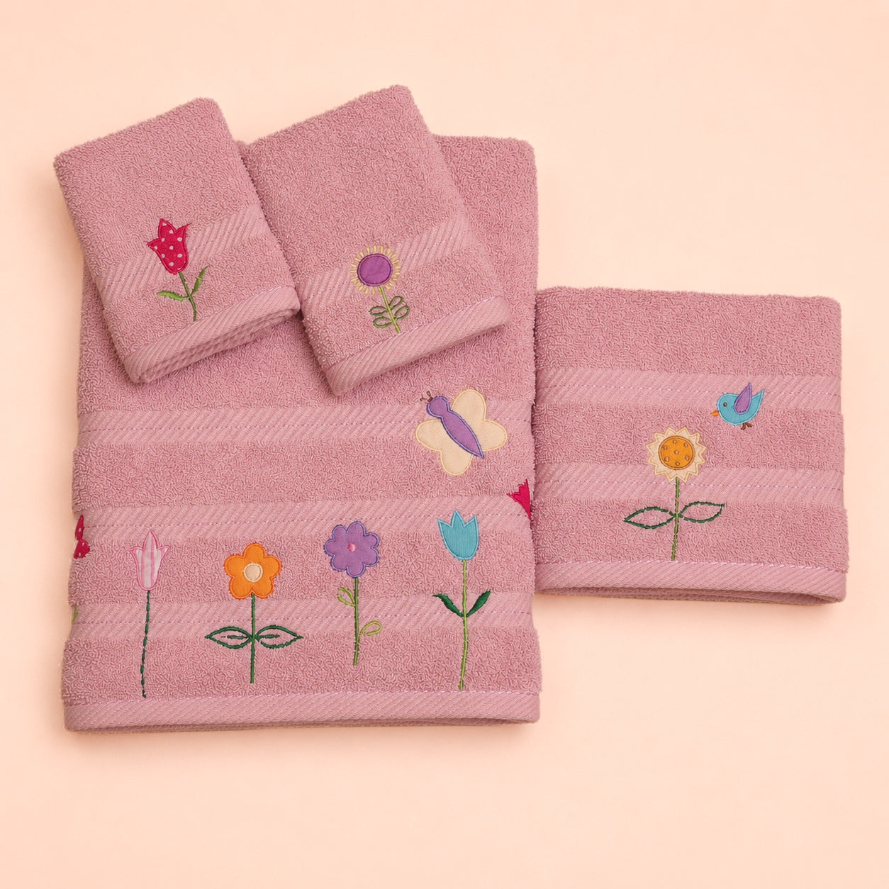 Bath Towel Set - Flower Garden