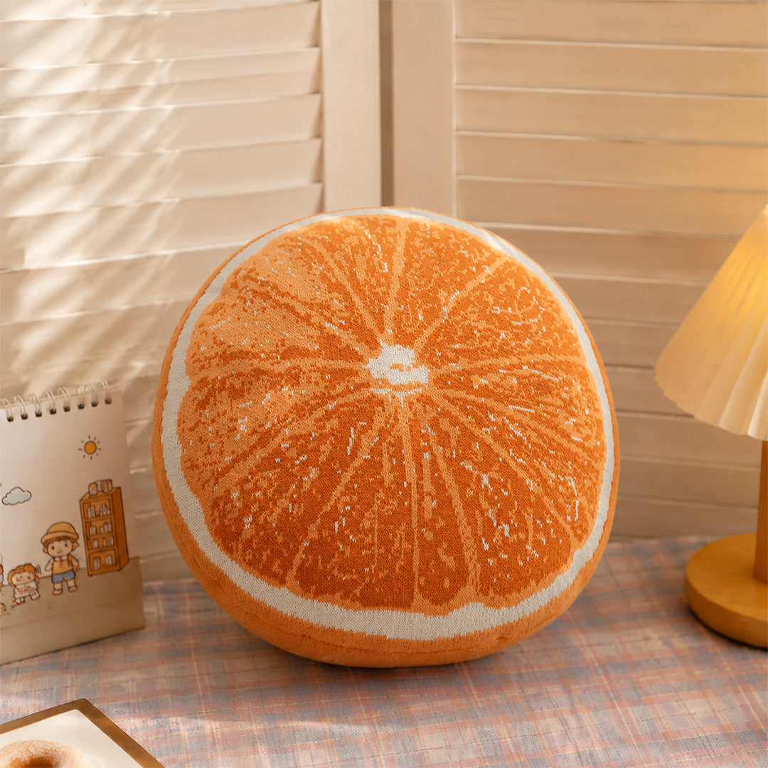 Juicy Orange - Cotton Knitted Shaped Cushion