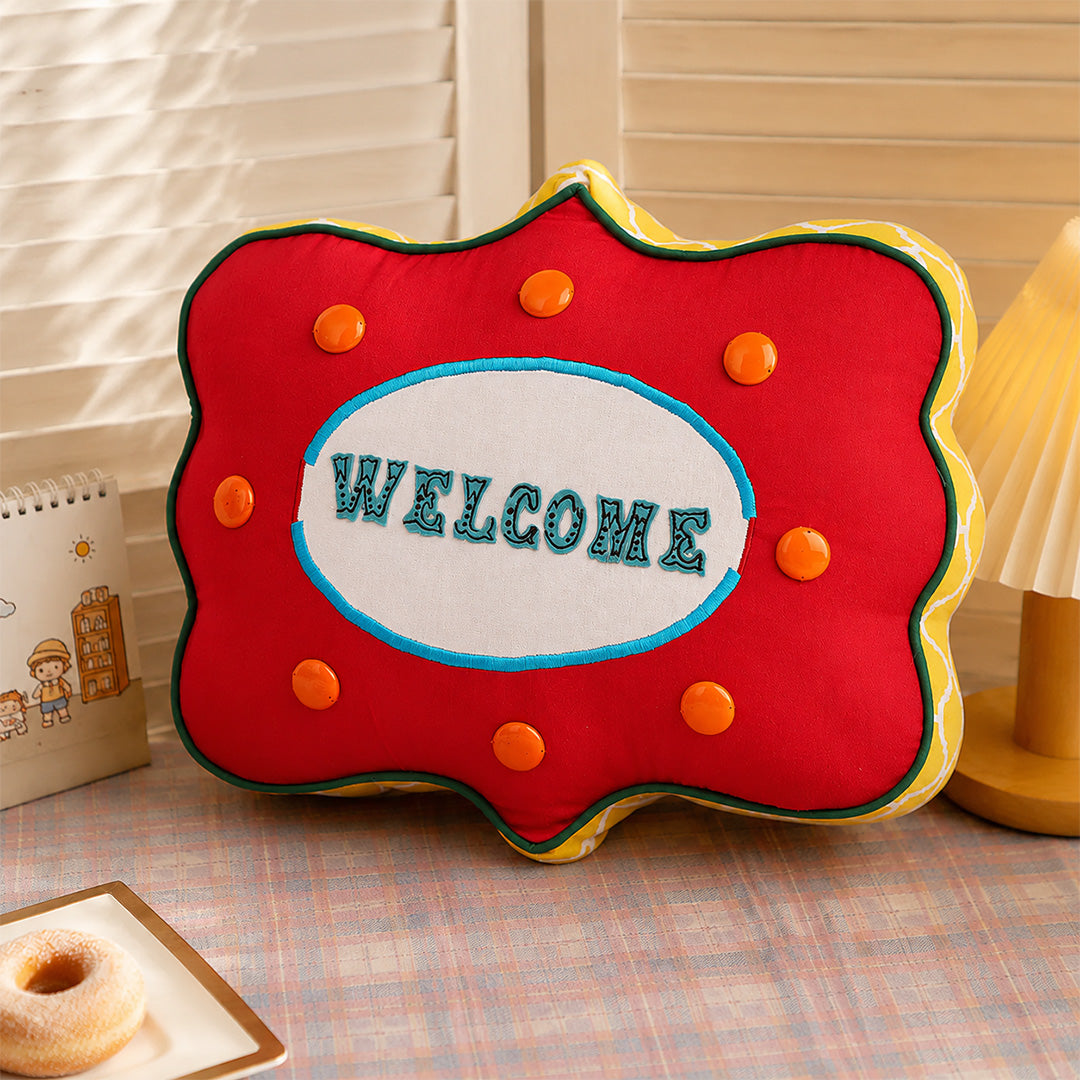 Welcome Shaped Cushion