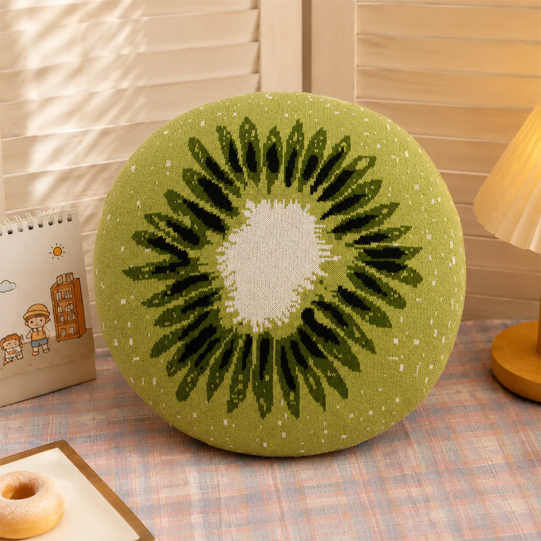 Kiwi - Cotton Knitted Shaped Cushion