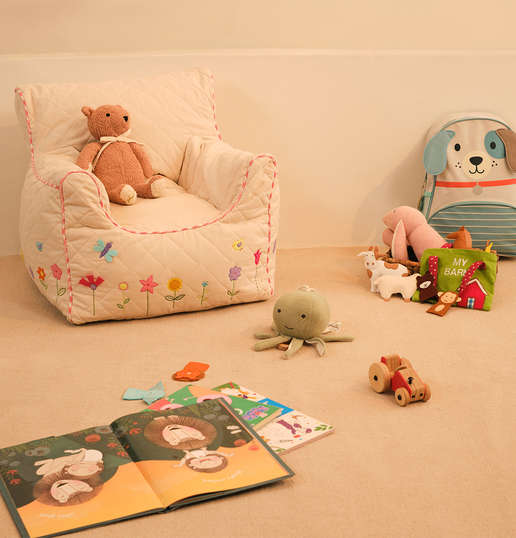 FLOWER GARDEN QUILTED - BEAN CHAIR COVER