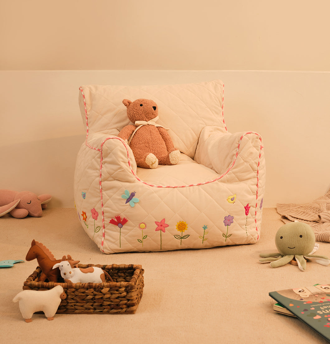 FLOWER GARDEN QUILTED - BEAN CHAIR COVER