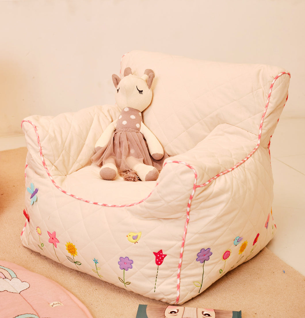 FLOWER GARDEN QUILTED - BEAN CHAIR COVER