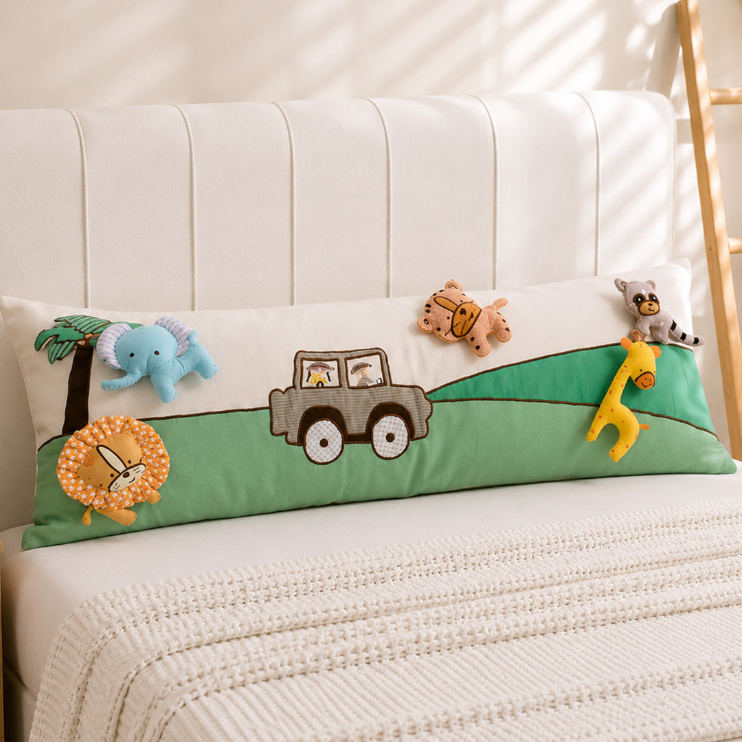 Jungle Safari Long Cushion Cover with Pop -Ups