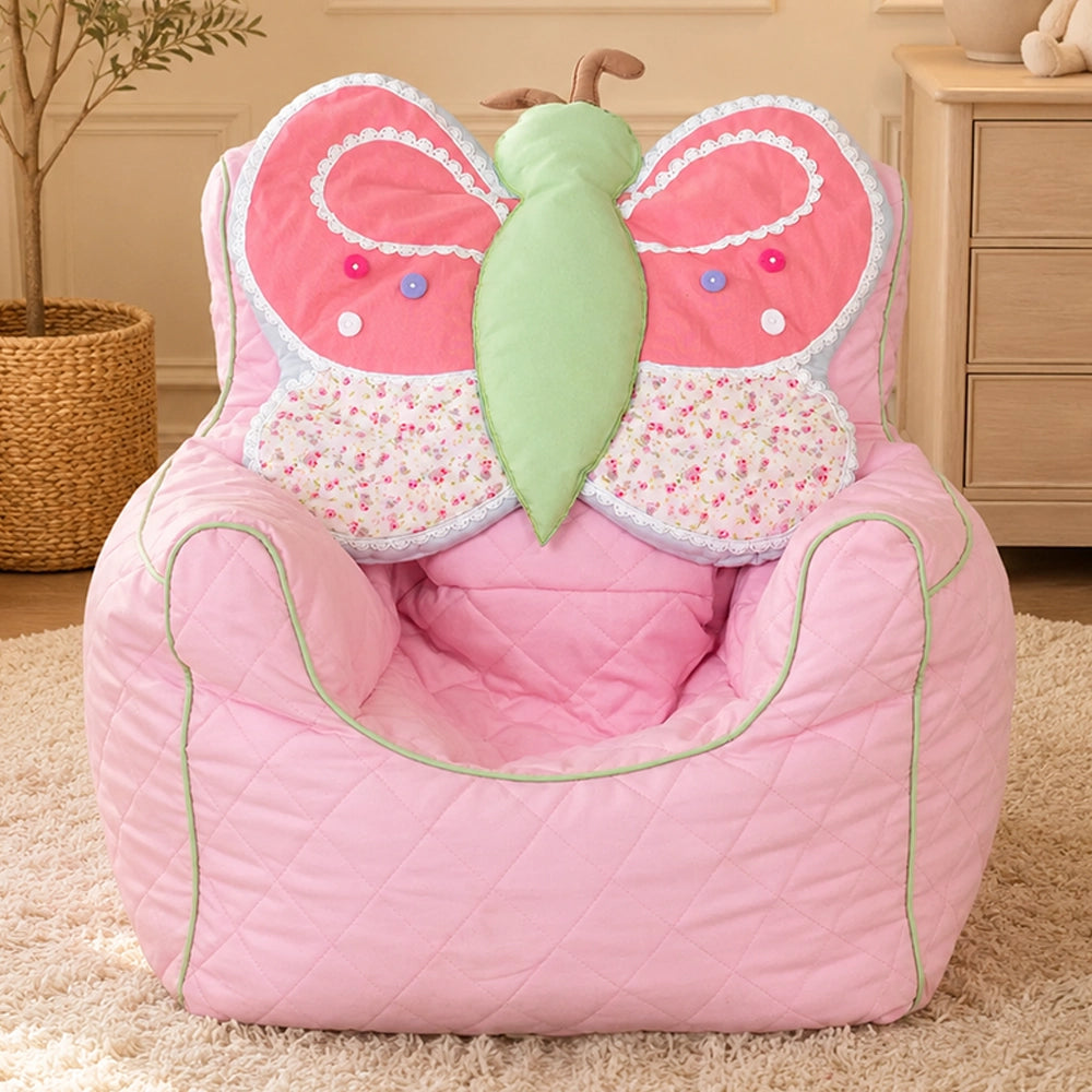 VINTAGE GARDEN BUTTERFLY QUILTED - BEAN CHAIR COVER