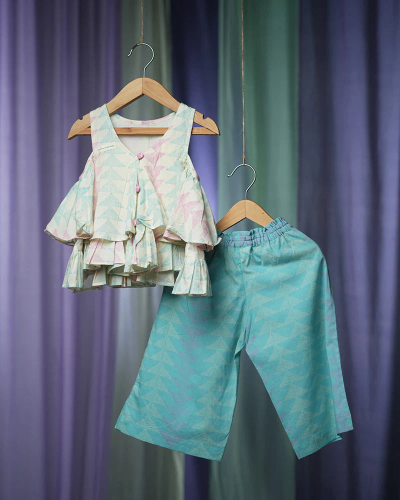 Pitter patter Girls Sleeveless Co-ord Set