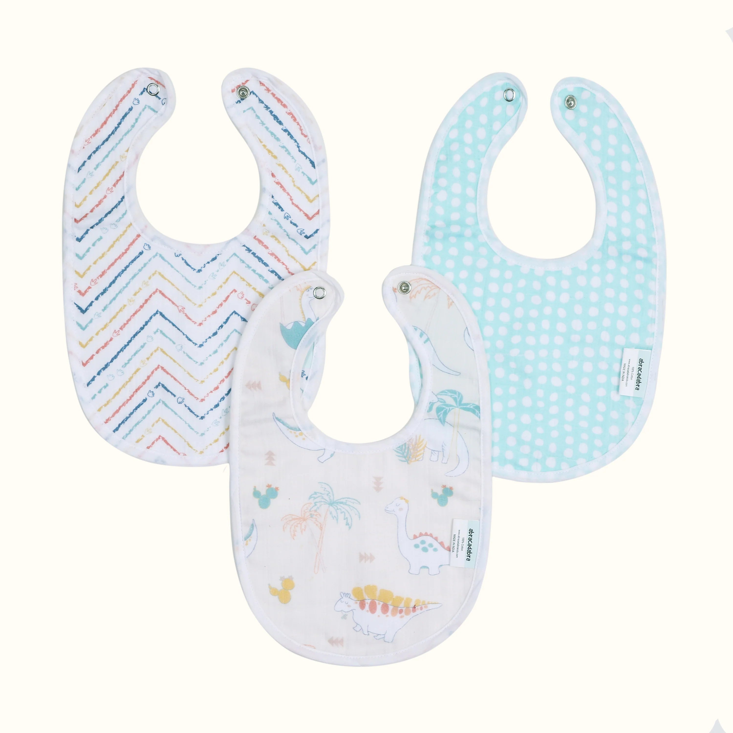 Muslin Bibs - D for Dino