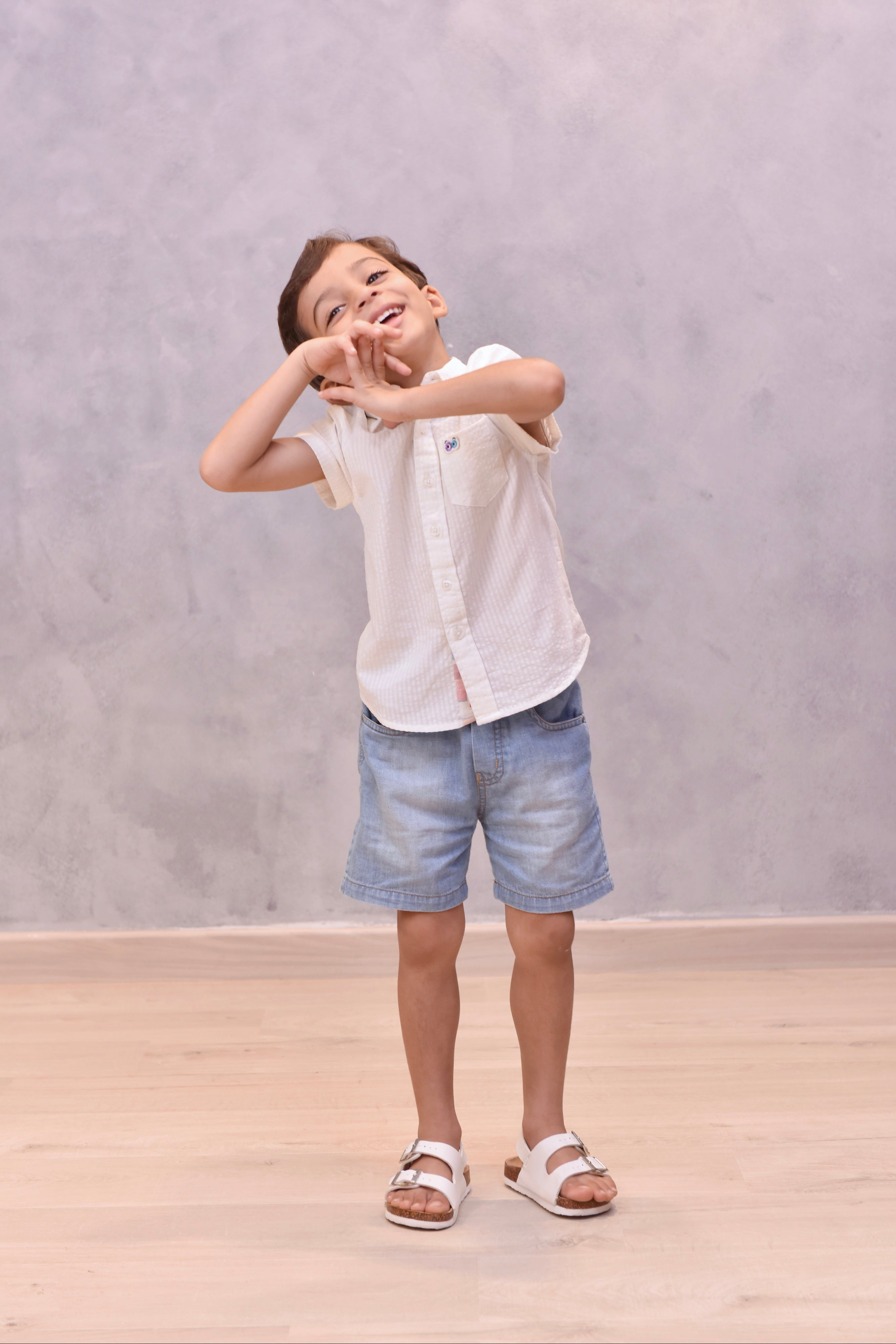 Boys Vanilla Seersucker Shirt