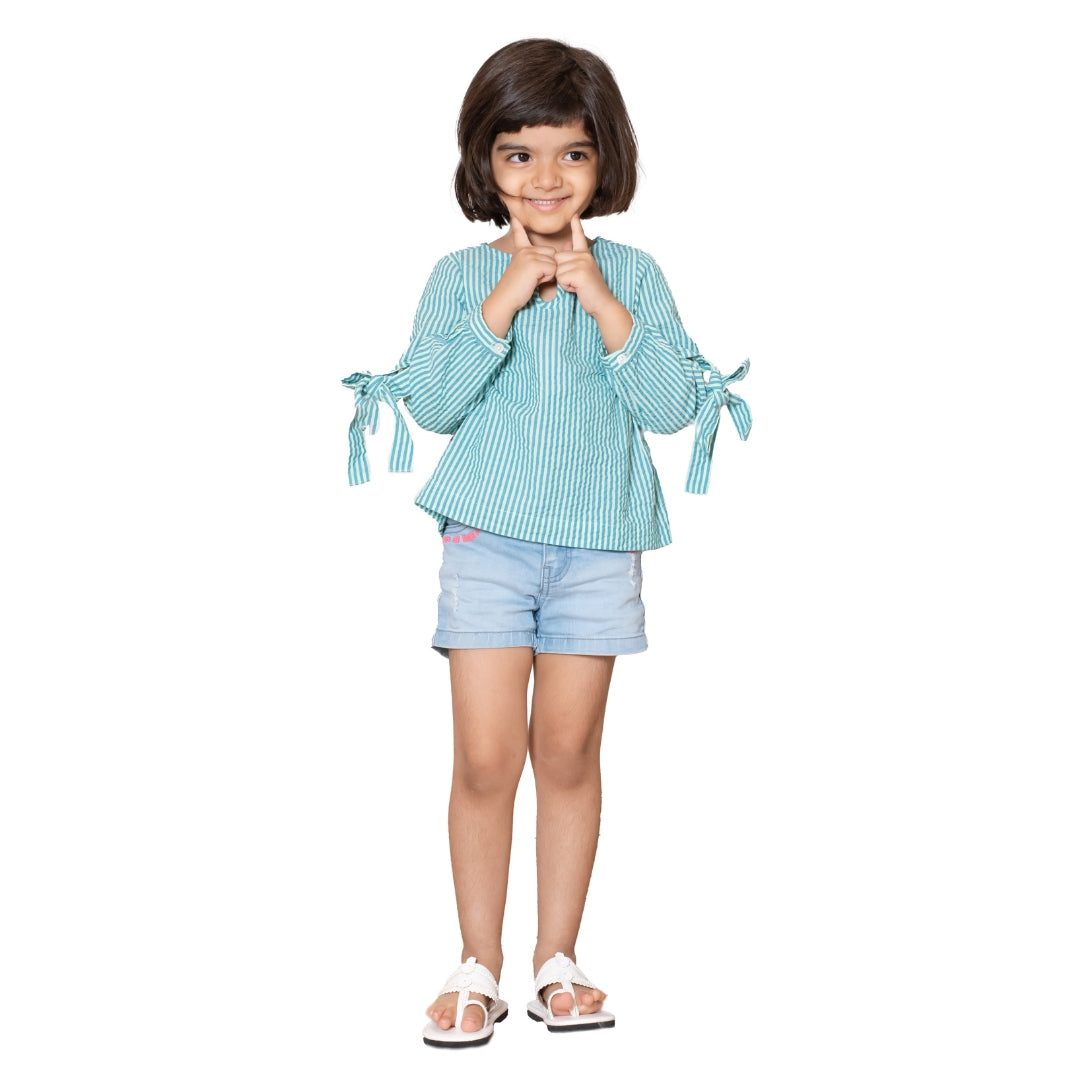 Girls Breezy Seersucker Top
