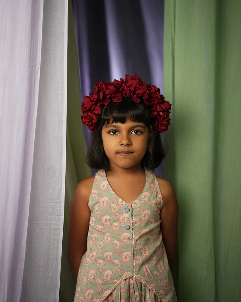 Paisley Heart Girls Ethnic Wear Lehenga