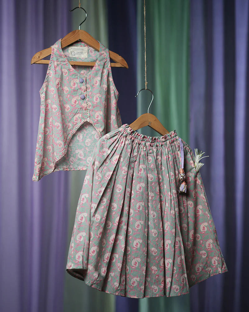 Paisley Heart Girls Ethnic Wear Lehenga