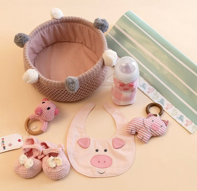 Oink Oink Baby Shower Hamper Set