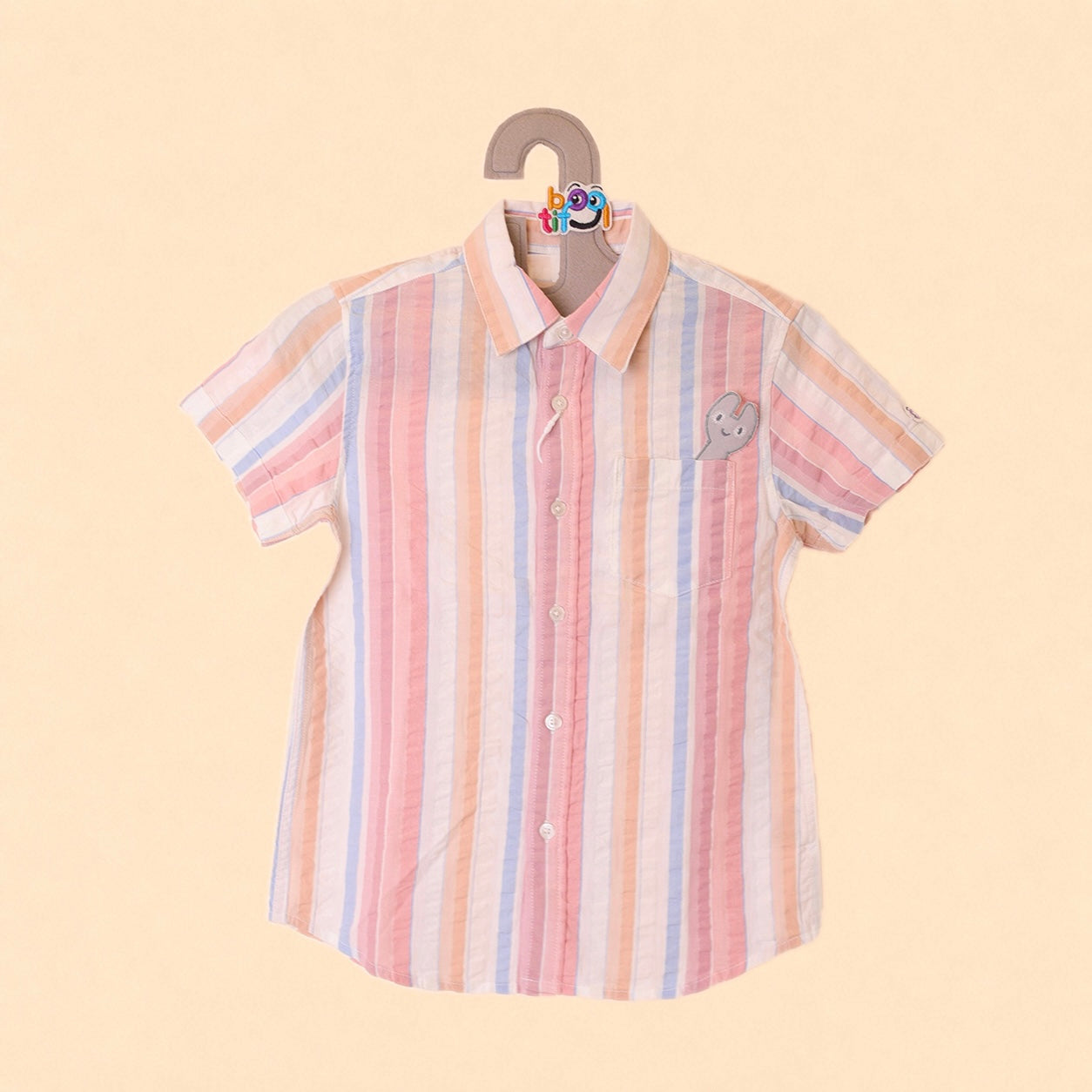 Boy's candy multi color striped seersucker