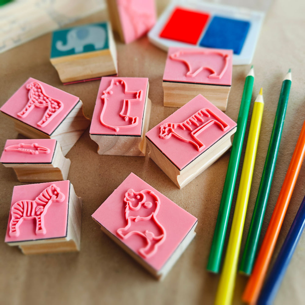 Open Ended My First Wooden Stamp Kit - Animal-Arts & Crafts-Open Ended-Toycra