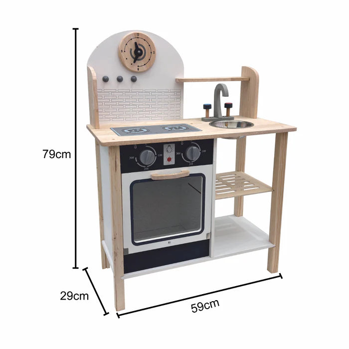 Open Ended Tiny Chef's First Wooden Kitchen (8 Accessories included)