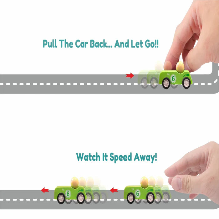 Open Ended Wooden Pull Back Race Car (1 Pc)