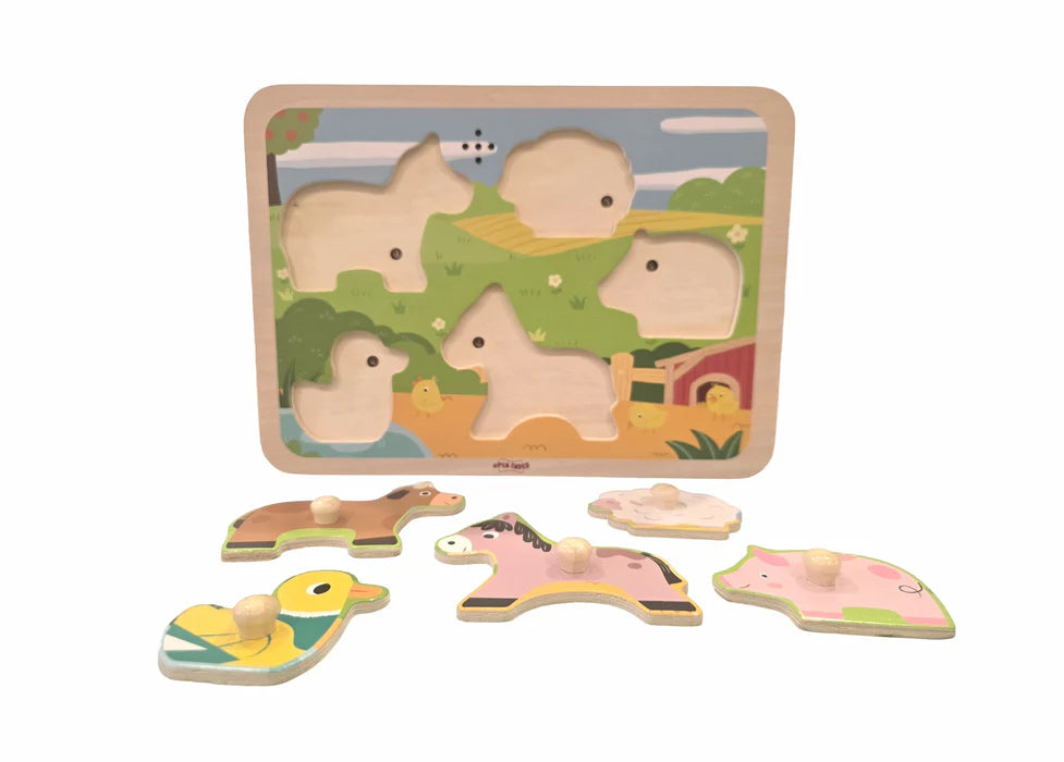 Open Ended Wooden Sound Puzzle - Farm