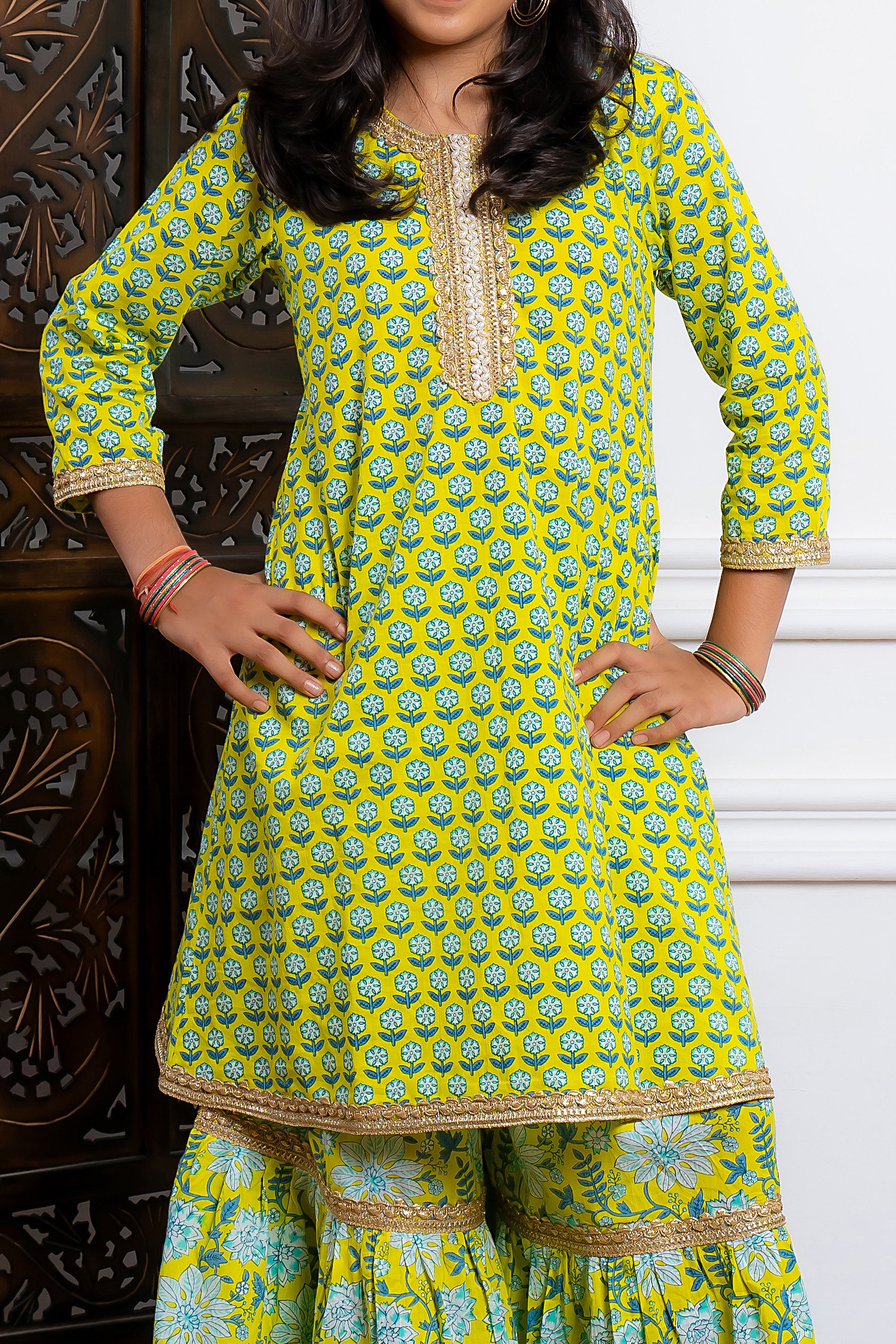 Lime Sharara Set