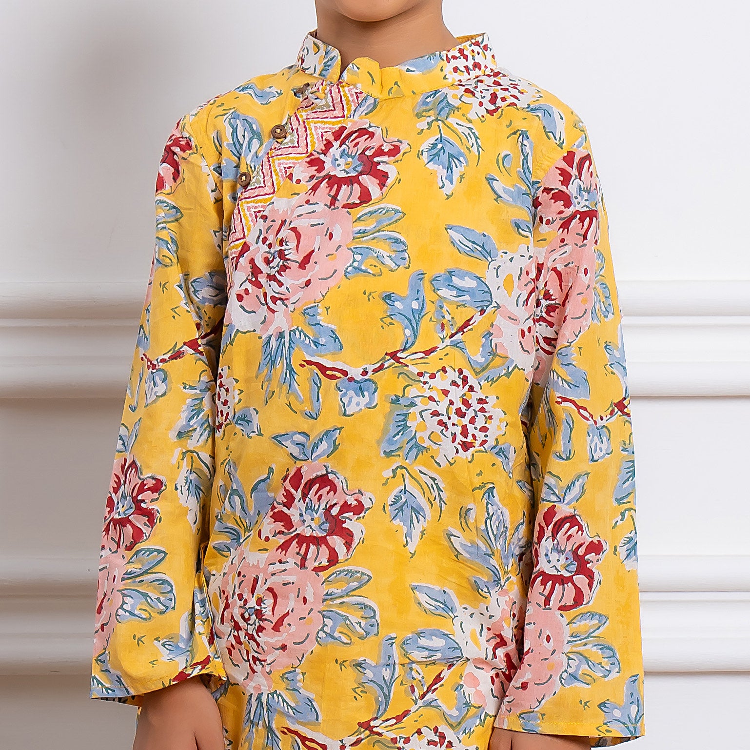 Floral Kurta Set - Yellow