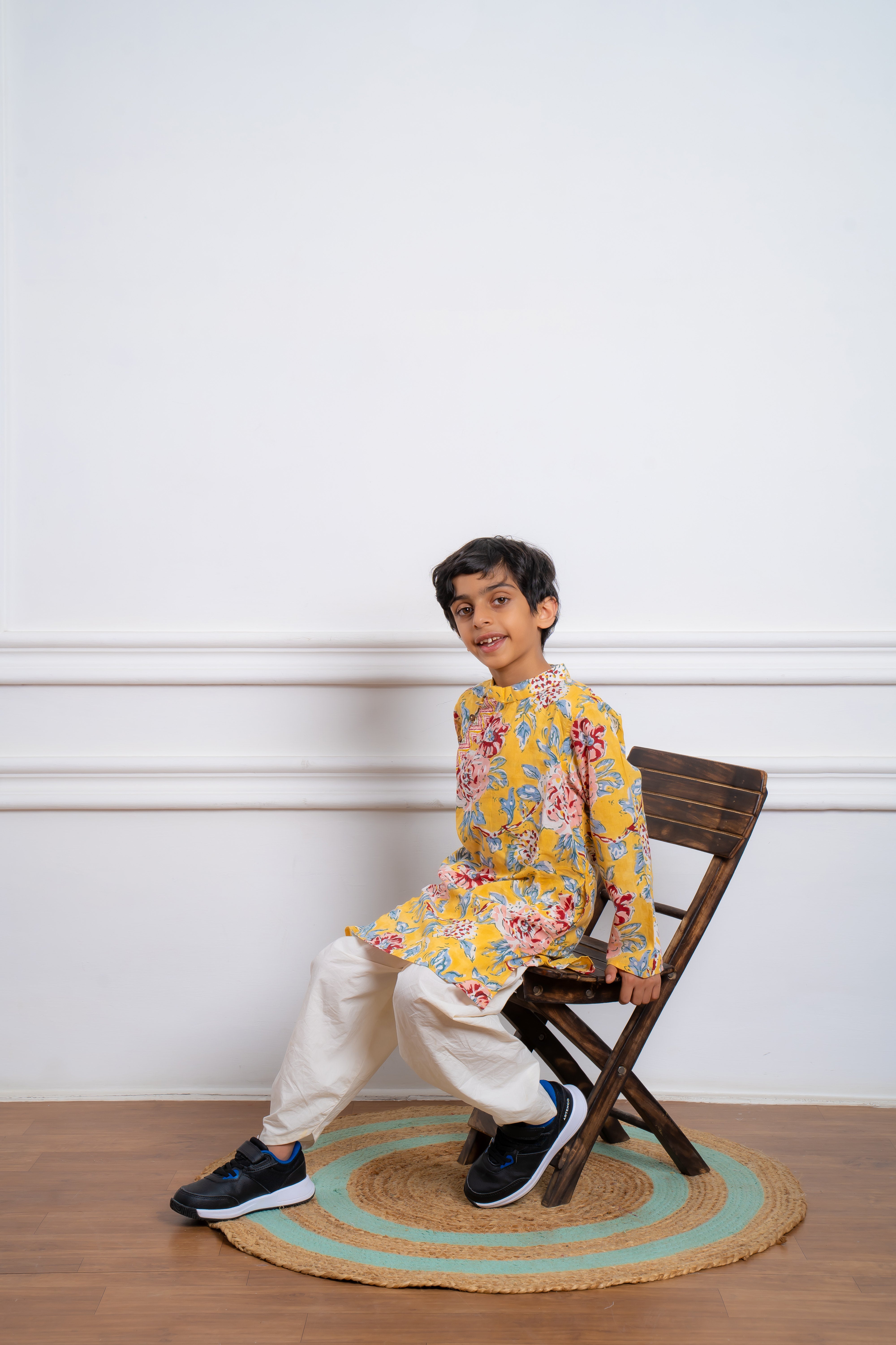 Floral Kurta Set - Yellow