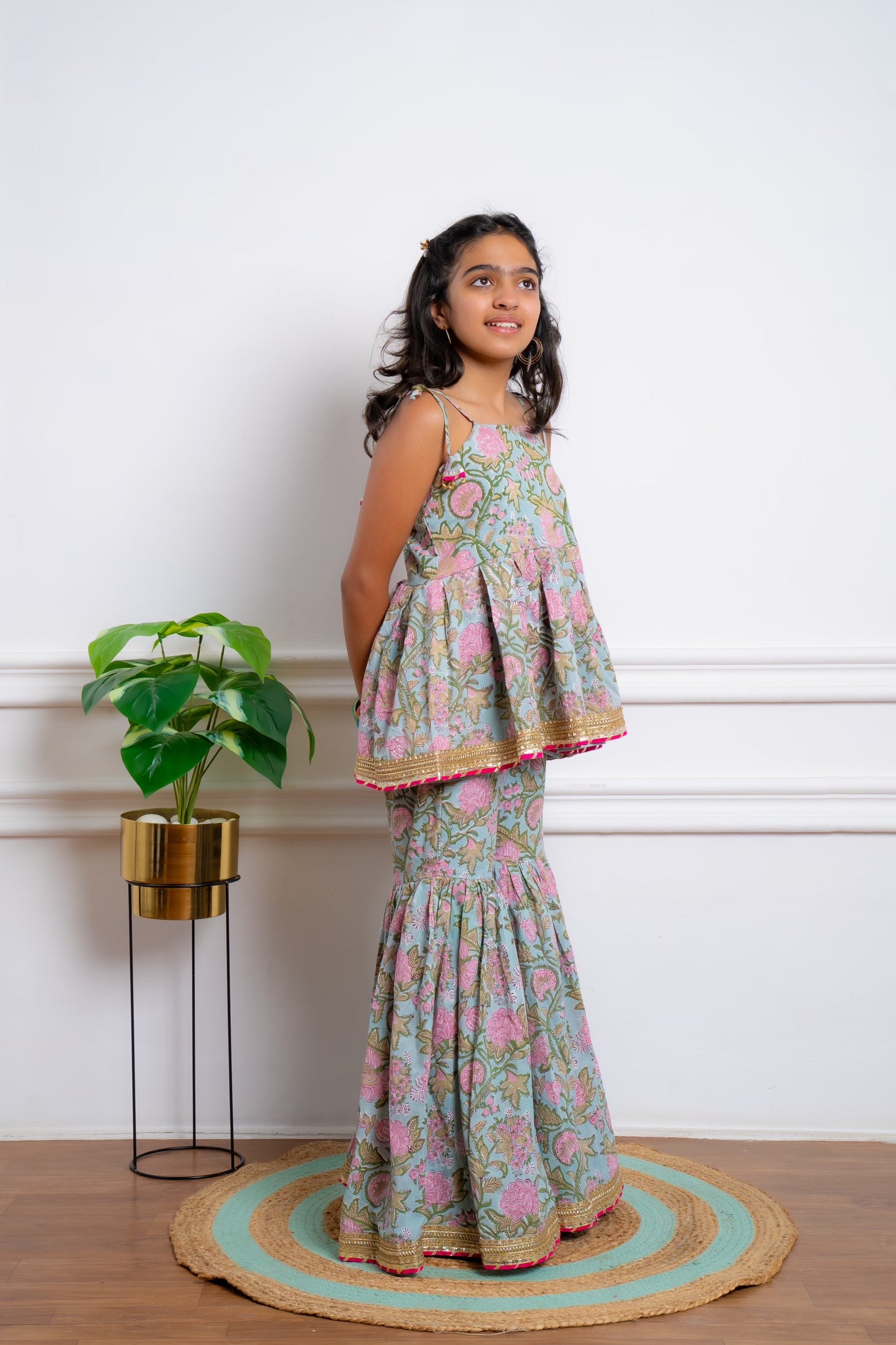 Floral Block Print Sharara