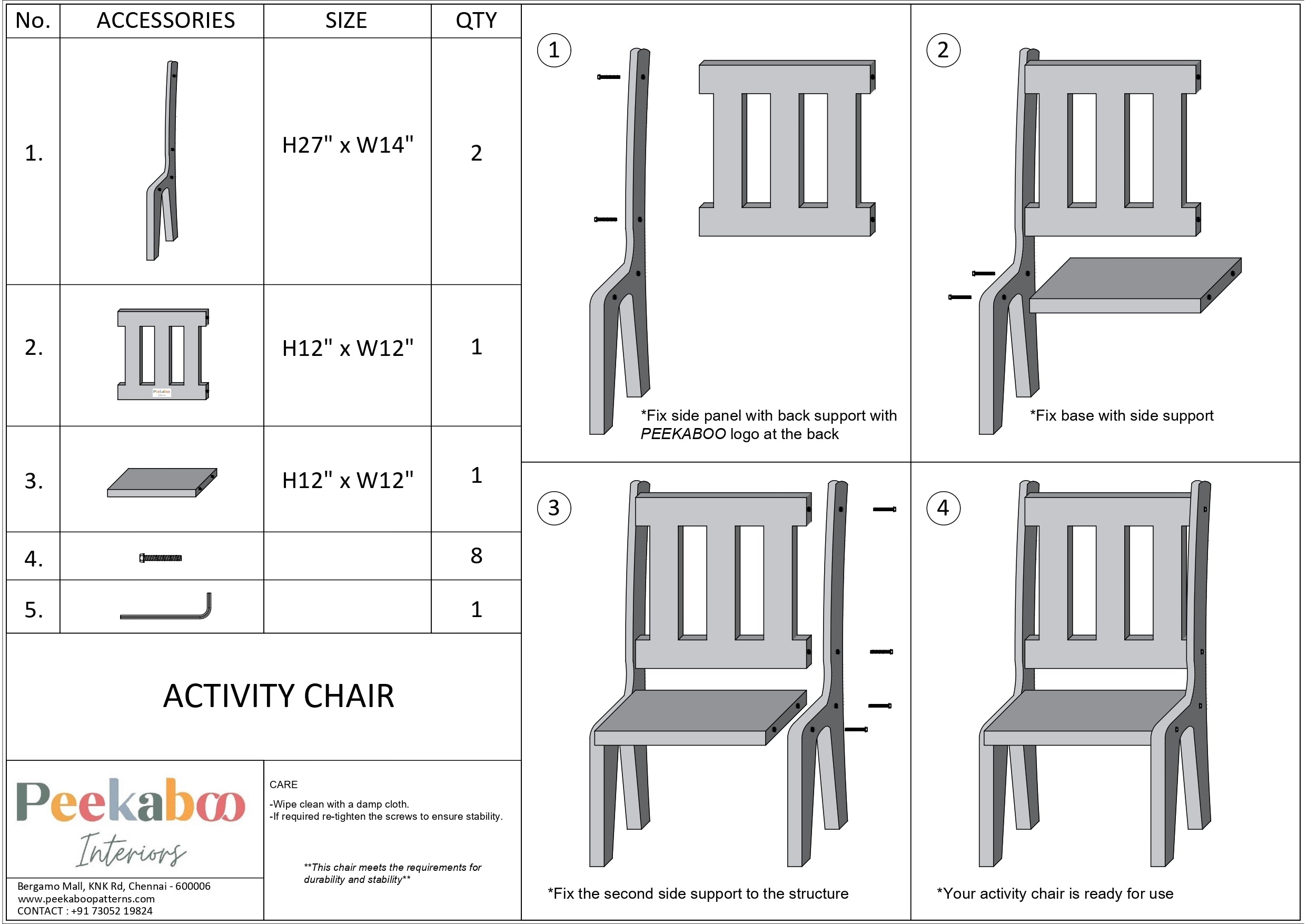 ACTIVITY CHAIR - WHITE