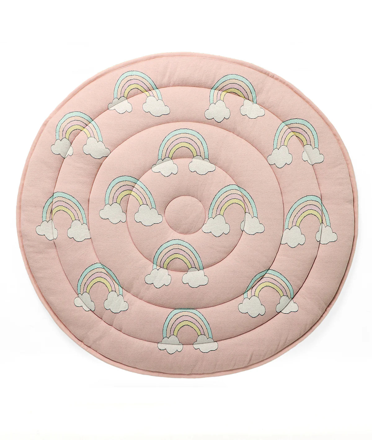 Rainbow Bubblegum Pink Cotton Knitted Quilted Playmet for Babies