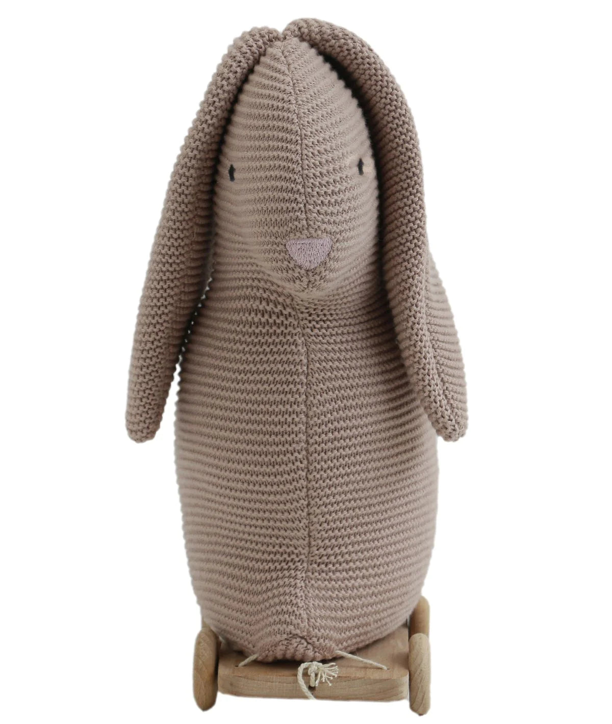 PUSH & PULL BUNNY KNITTED TOY