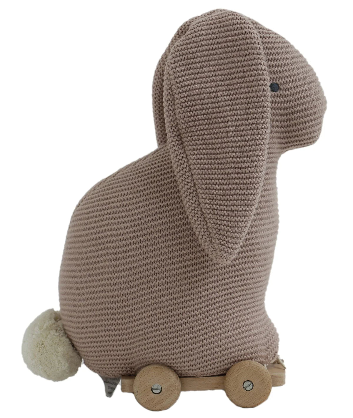PUSH & PULL BUNNY KNITTED TOY