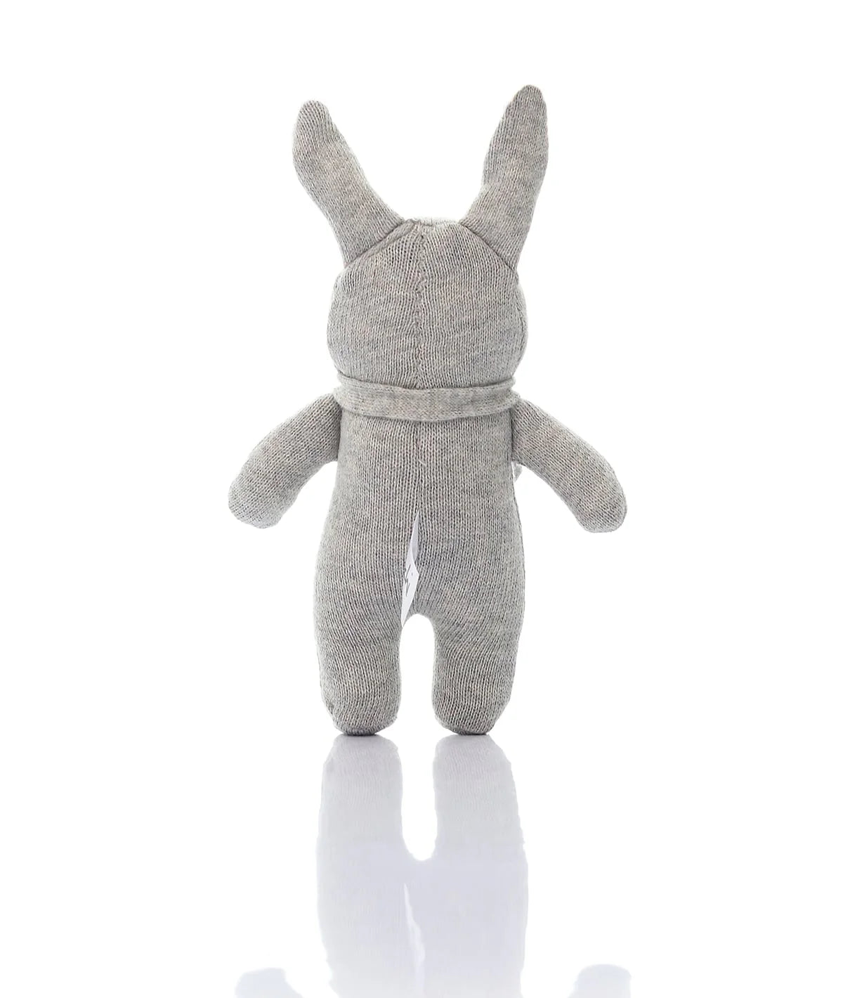 Toto Bear Cotton Knitted Stuffed Soft Rattle Toy (Vanilla Grey Melange & Natural)