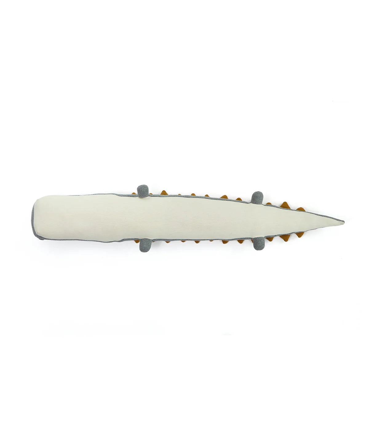 Jaws Crocodile Cotton Knitted Stuffed Soft Toy Light Grey Mel., Pale Whisper & Mustard)