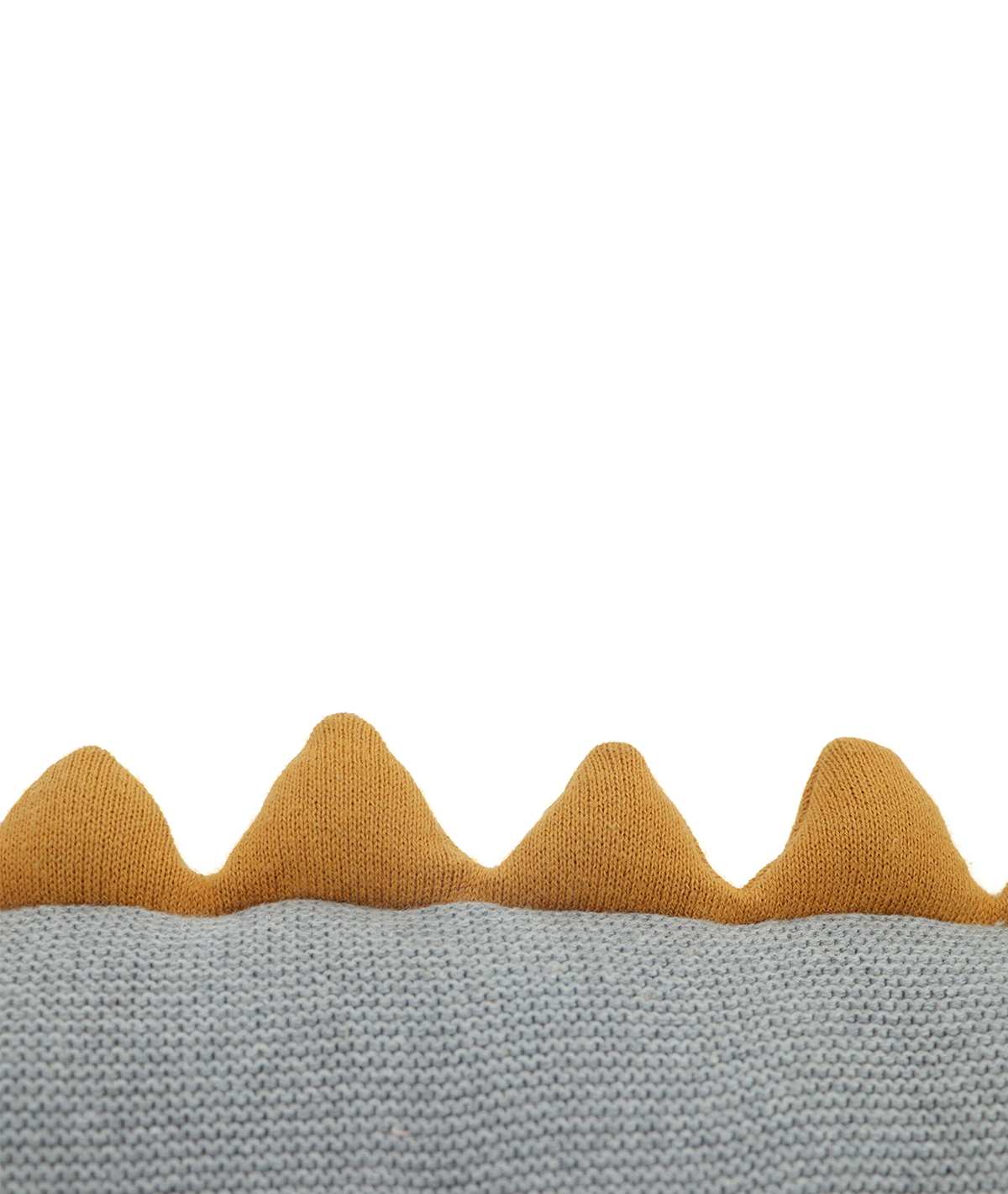 Jaws Crocodile Cotton Knitted Stuffed Soft Toy Light Grey Mel., Pale Whisper & Mustard)