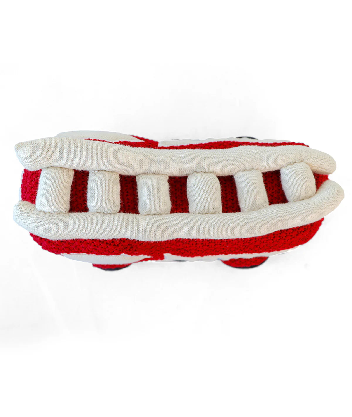 Fire Bus Cotton Knitted Stuffed Soft Toy (Red Natural)